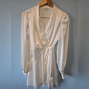 Rosevelvet White Wrap Mini Dress